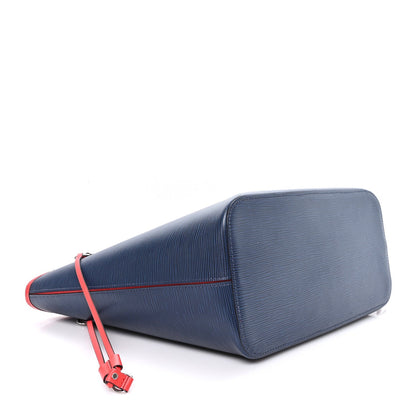 Epi Neverfull Mm Indigo Coquelicot Handbag