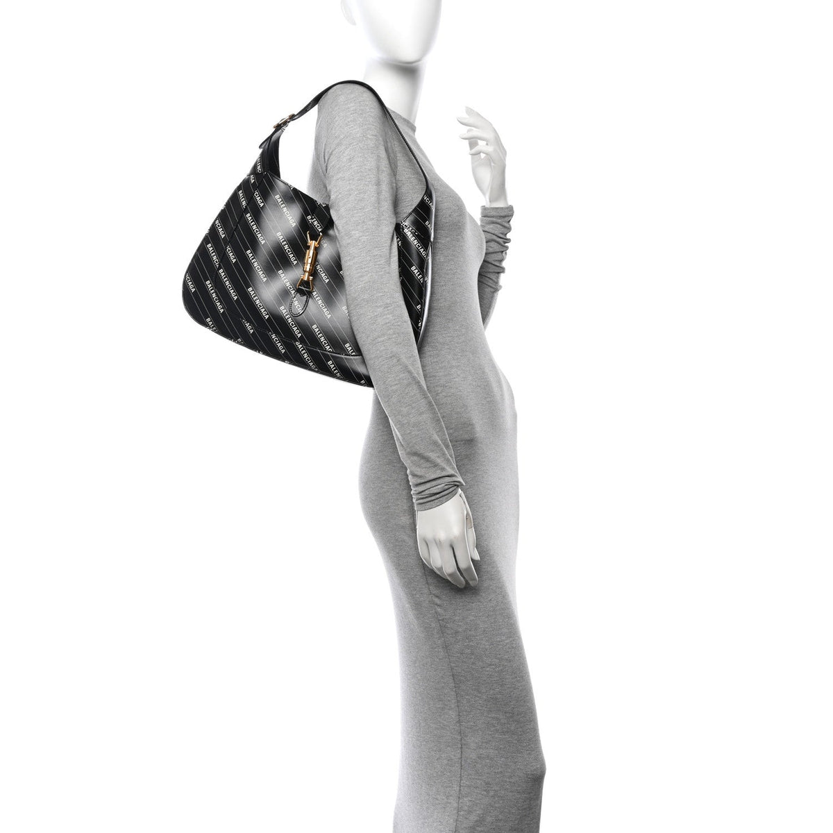 Medium Calfskin Hobo Bag - Black