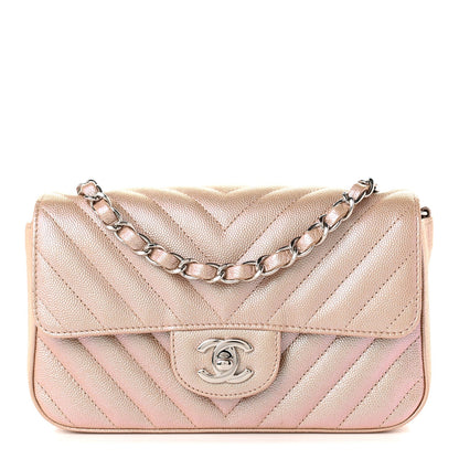 Mini Quilted Caviar Flap Shoulder Bag - Tan