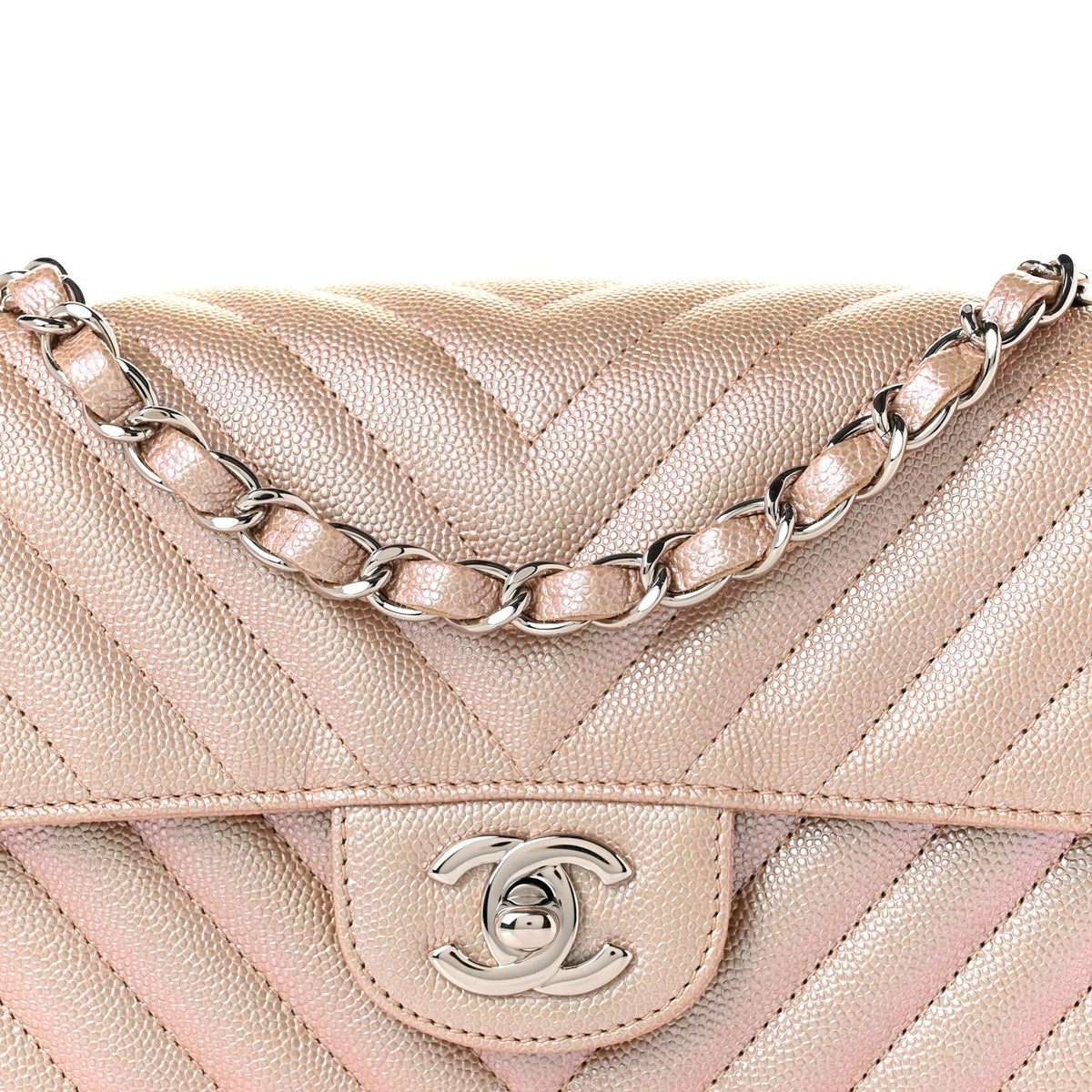Mini Quilted Caviar Flap Shoulder Bag - Tan