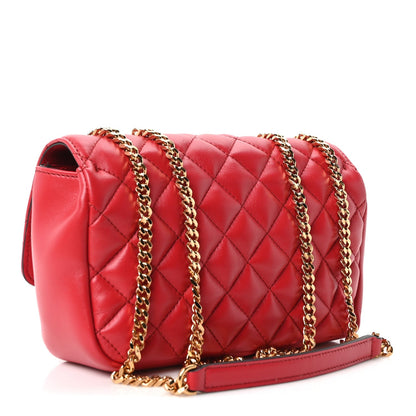 Quilted Nappa Crossbody Bag - Red