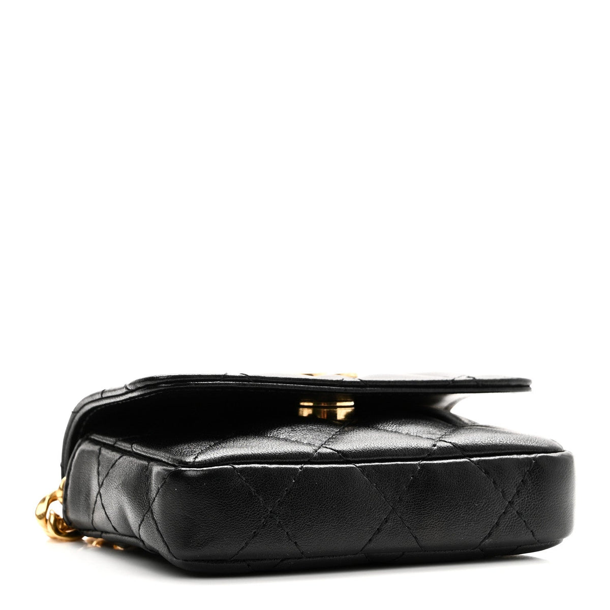 Mini Quilted Lambskin Belt Bag - Black