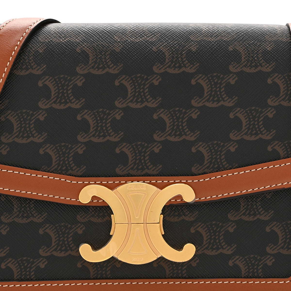 Calfskin Canvas Handbag - Tan