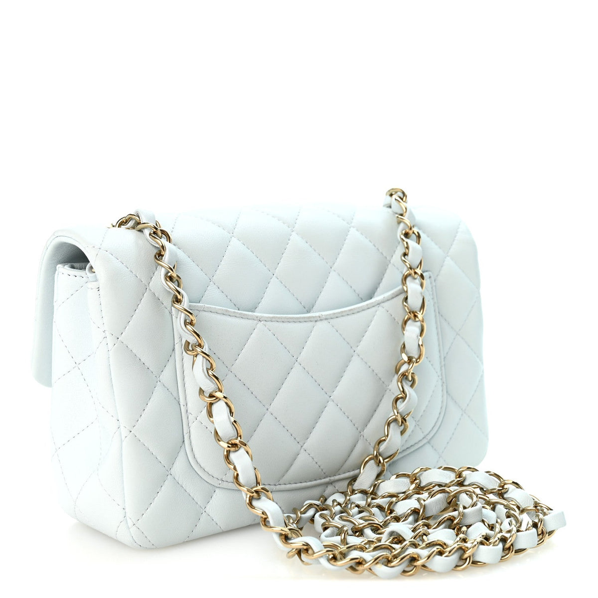 Mini Quilted Lambskin Flap Shoulder Bag - Tan