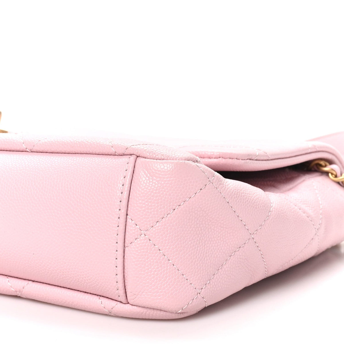 Medium Quilted Caviar Flap Shoulder Bag - Pink