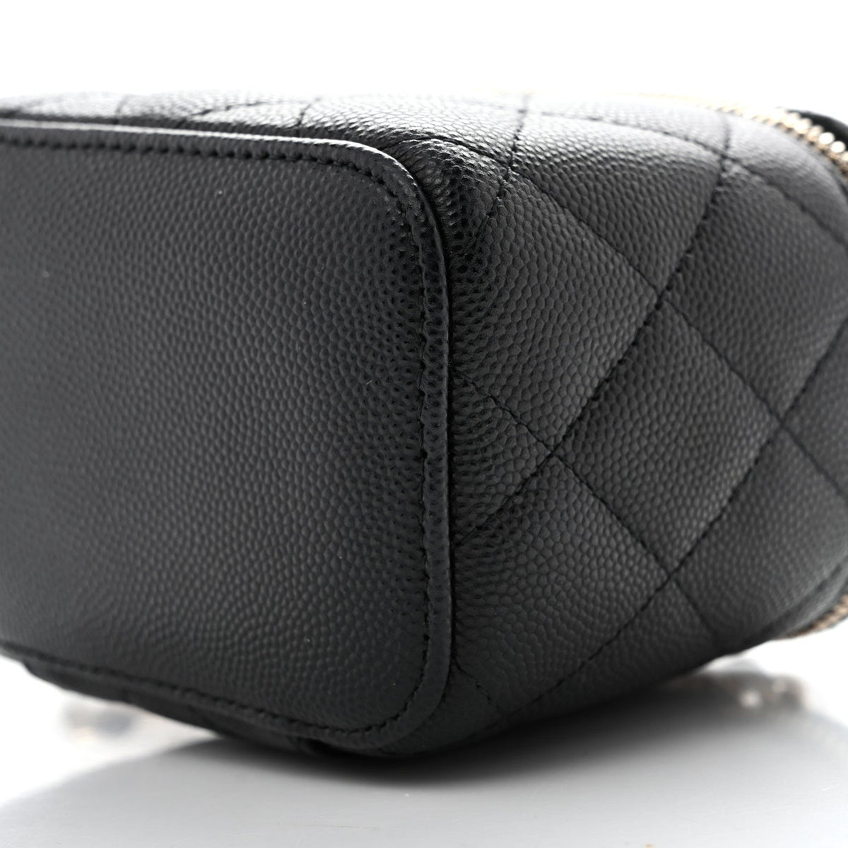 Mini Quilted Caviar Handbag - Black