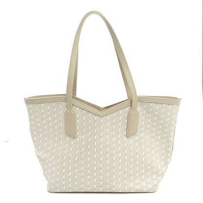 Calfskin Canvas Tote Bag - Beige