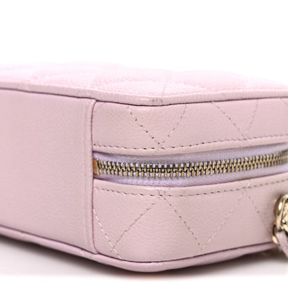 Quilted Caviar Handbag - Pink