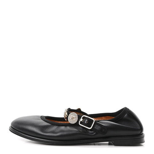 Lambskin Charm Mary Jane Flats Black
