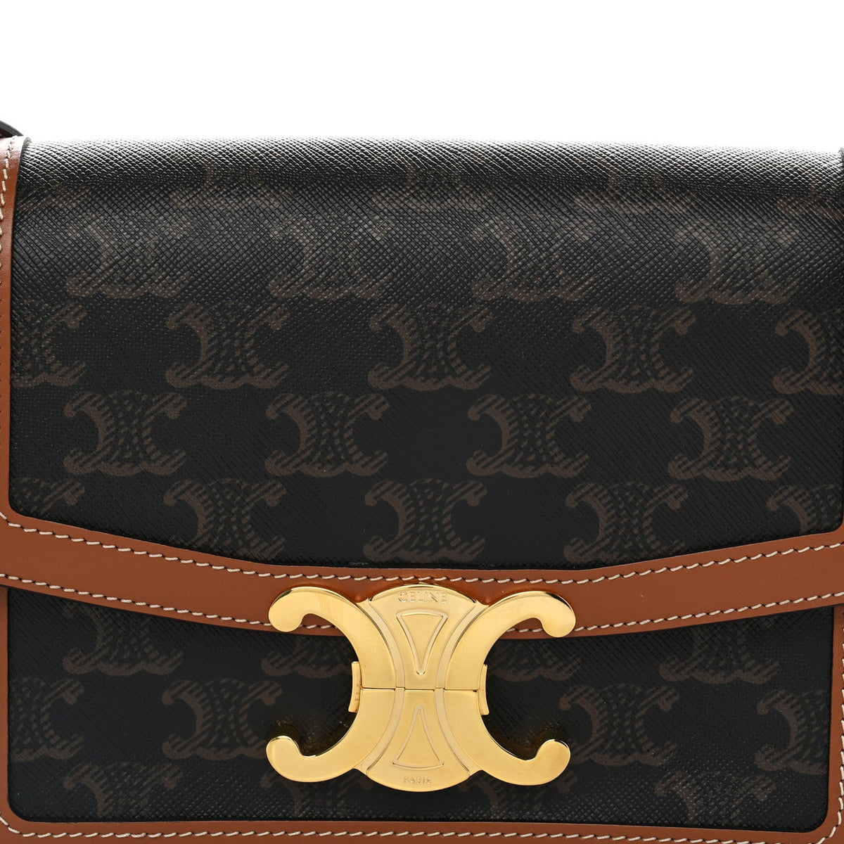 Calfskin Canvas Handbag - Tan