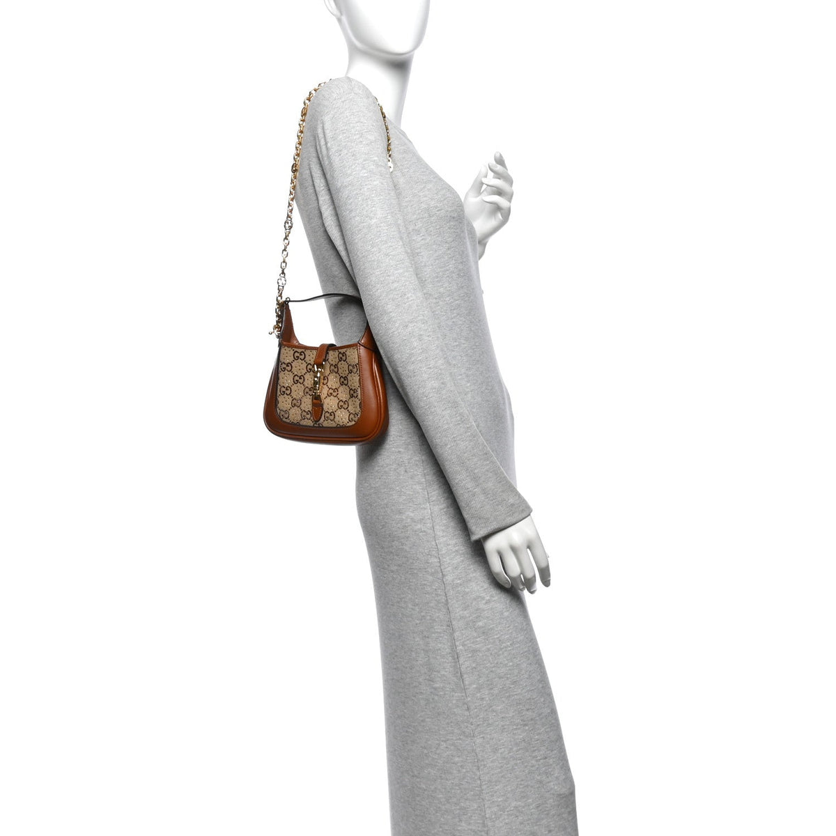 Mini Calfskin Canvas Hobo Bag