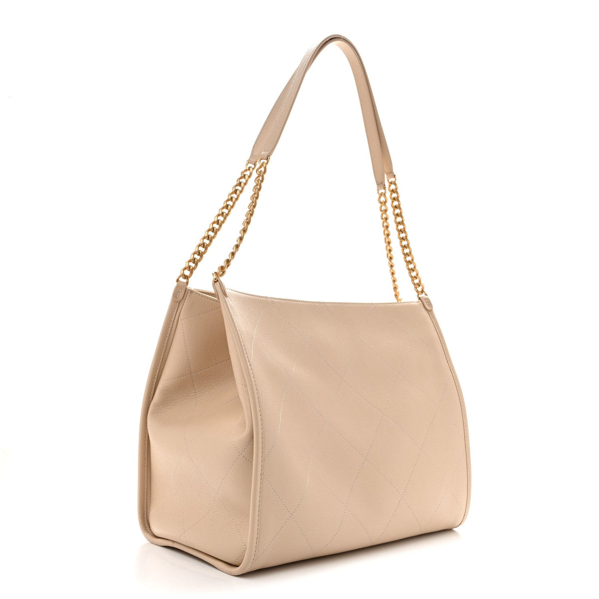 Large Caviar Tote Bag - Beige