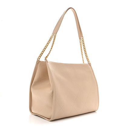 Large Caviar Tote Bag - Beige