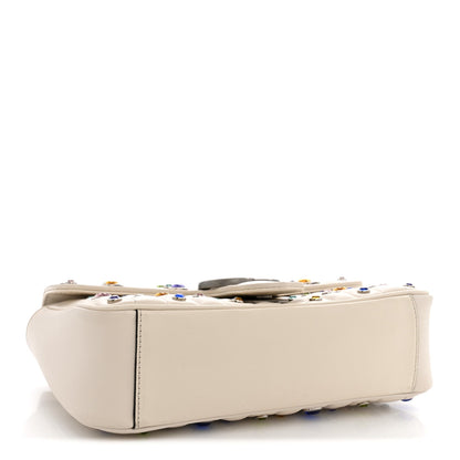 Small Calfskin Shoulder Bag - White