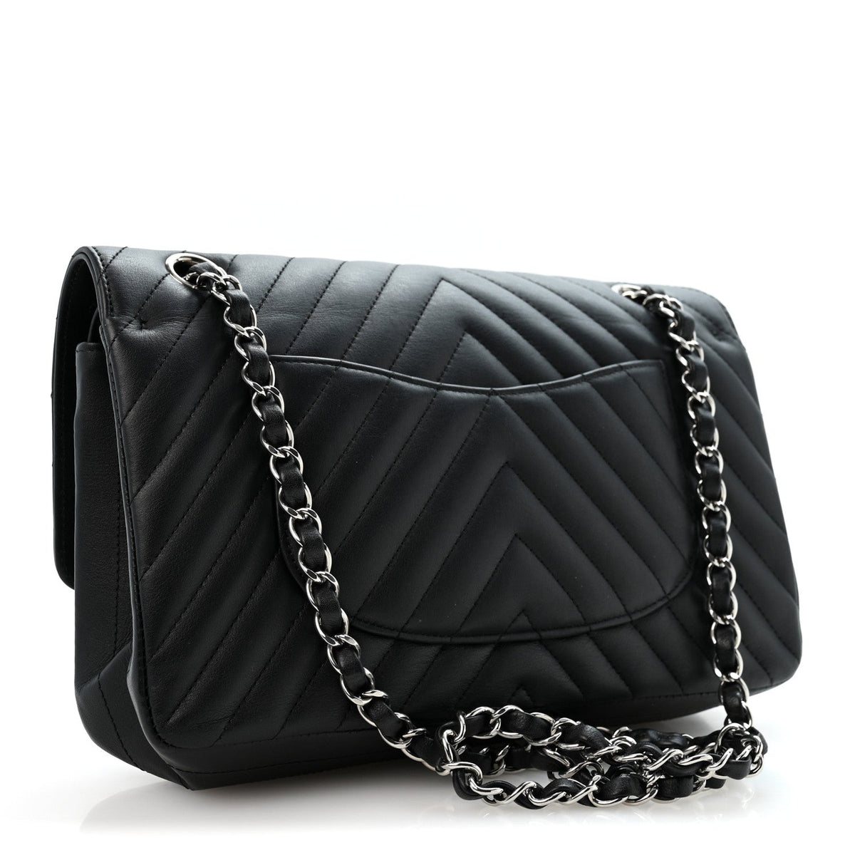Medium Quilted Lambskin Flap Shoulder Bag - Black