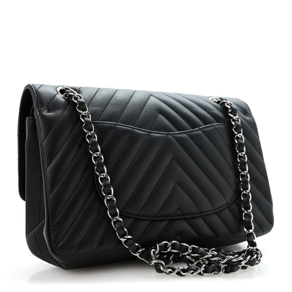 Medium Quilted Lambskin Flap Shoulder Bag - Black
