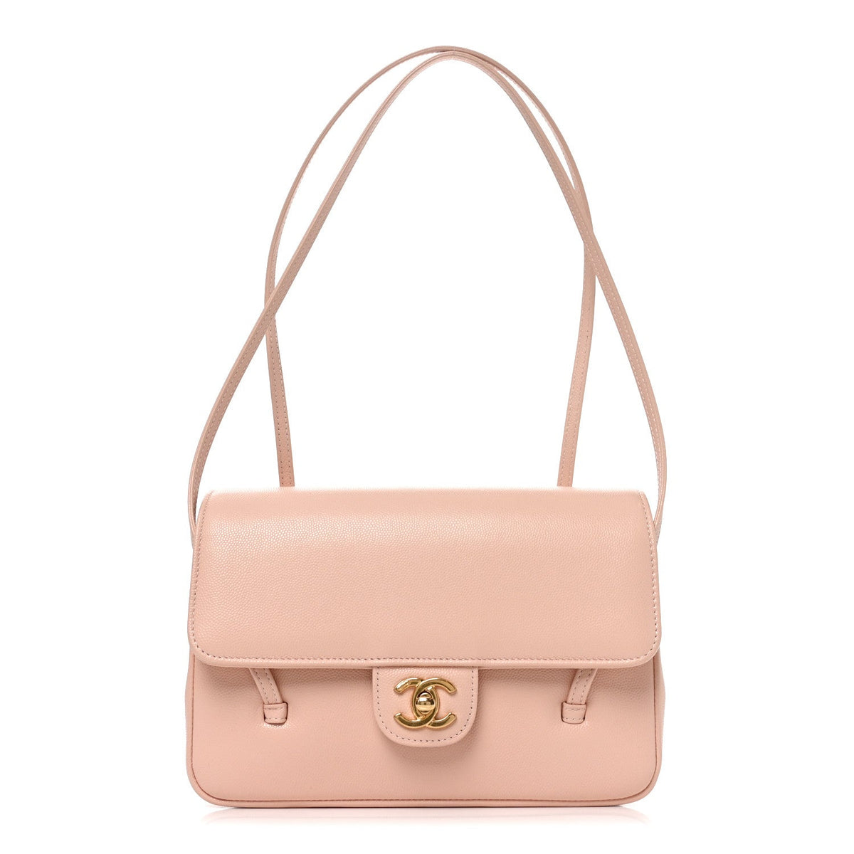 Small Caviar Flap Shoulder Bag - Pink