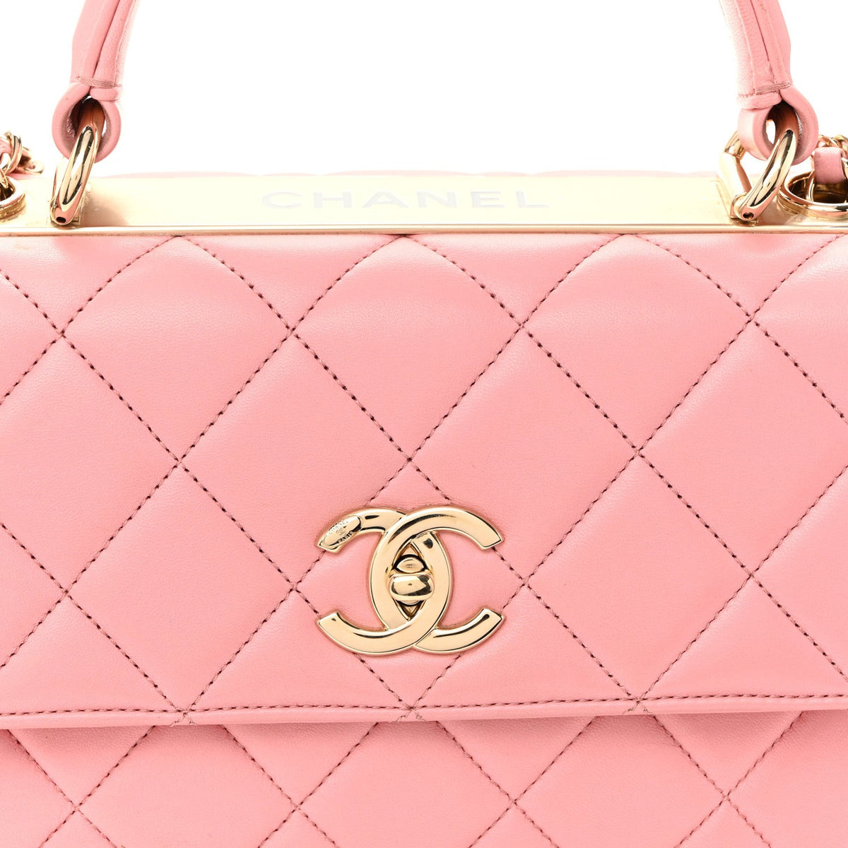 Small Quilted Lambskin Flap Shoulder Bag - Pink