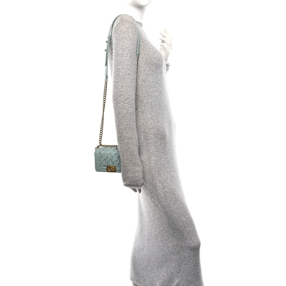 Mini Lambskin Flap Shoulder Bag - Light Blue