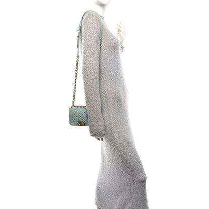 Mini Lambskin Flap Shoulder Bag - Light Blue