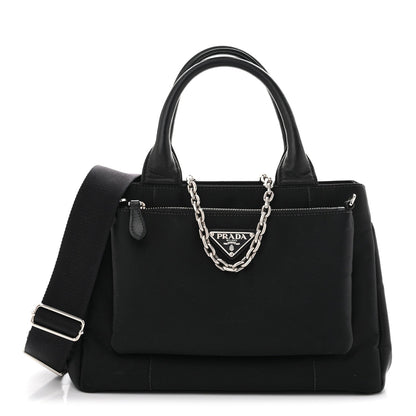 Nylon Nappa Tote Bag - Black