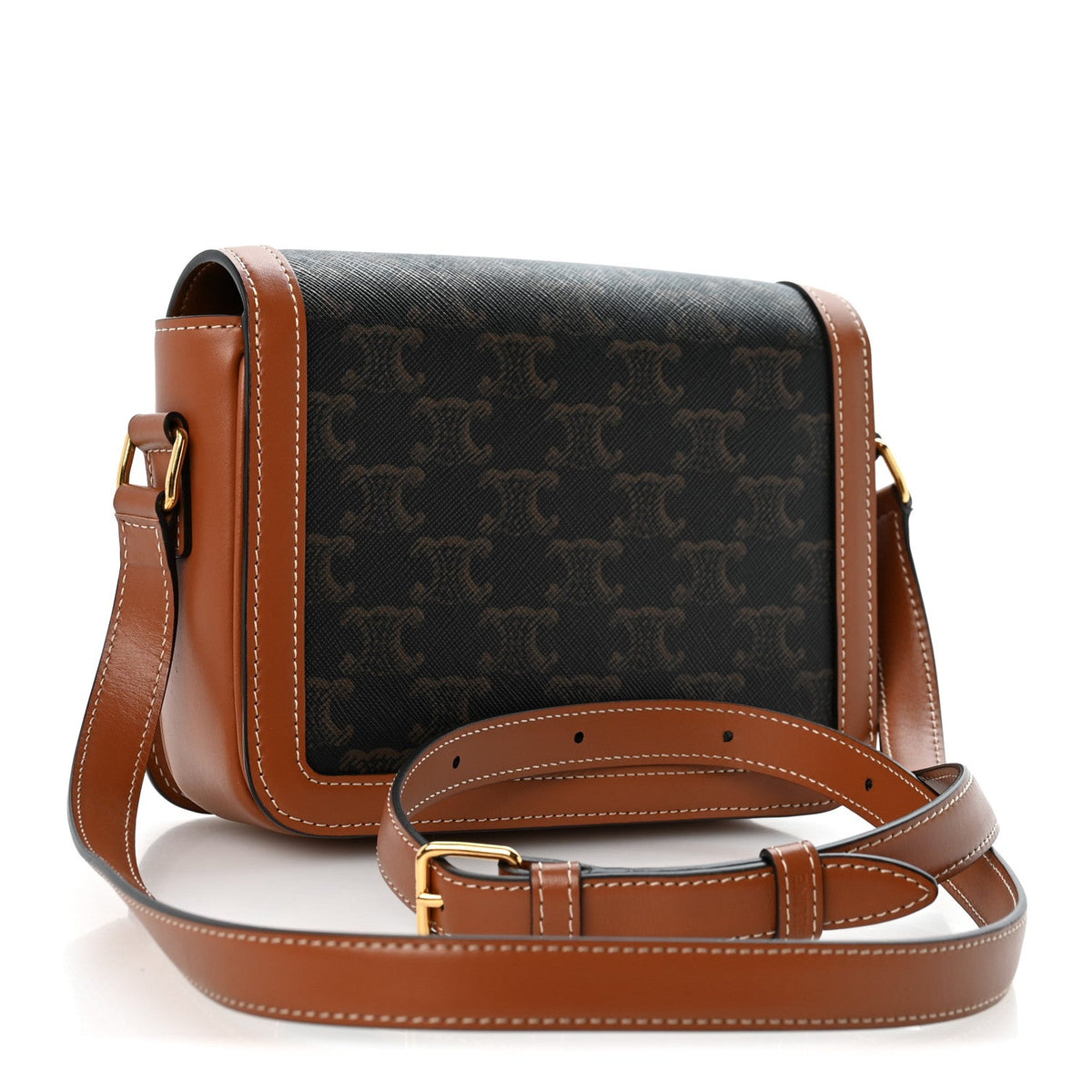 Calfskin Canvas Handbag - Tan