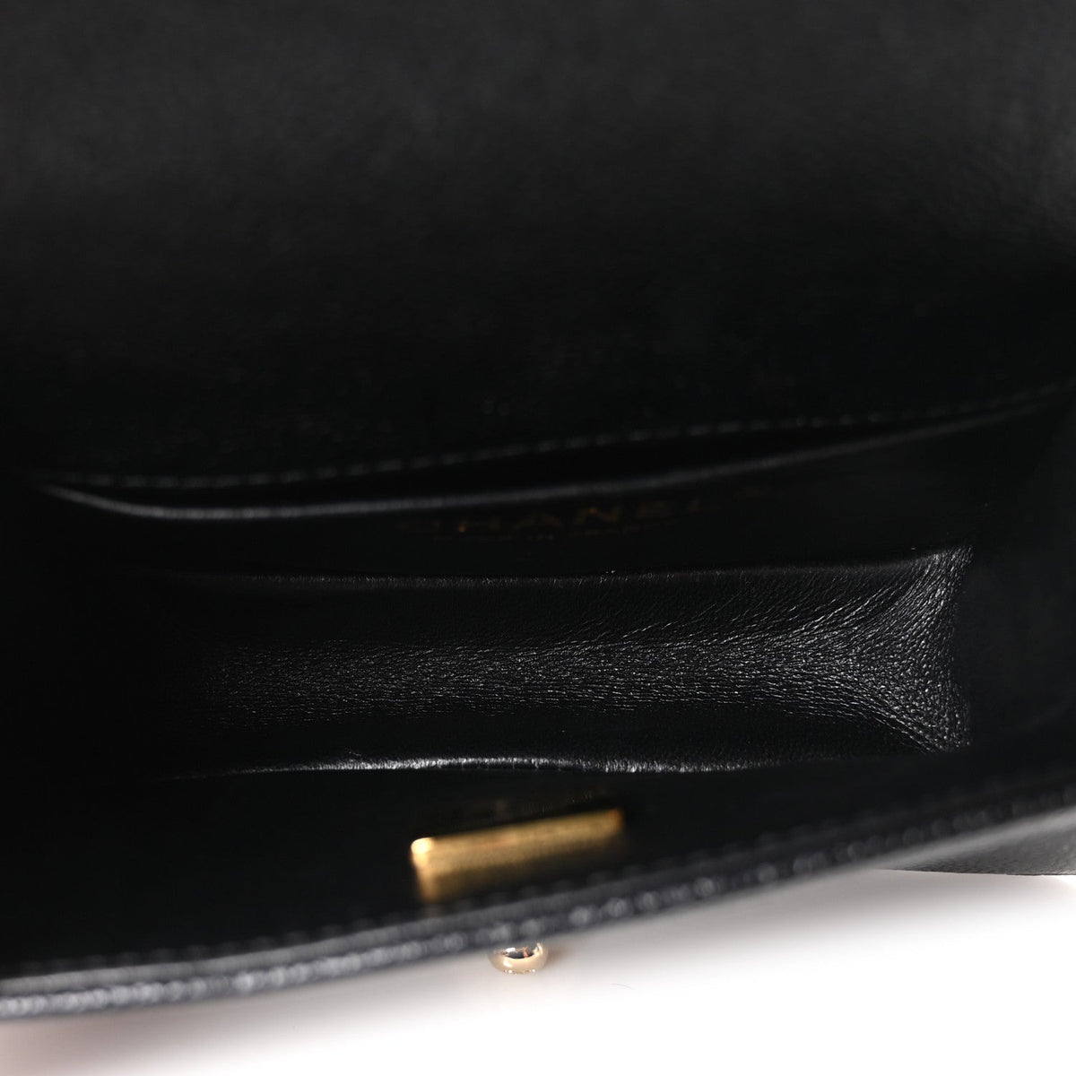 Mini Quilted Caviar Flap Shoulder Bag - Black