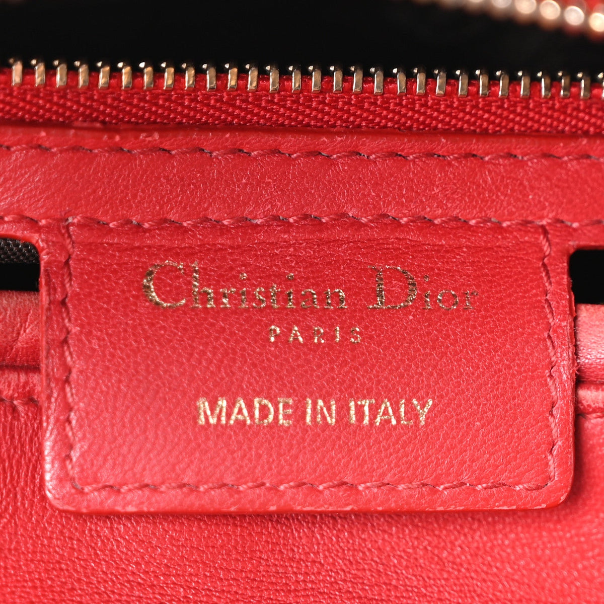 Large Lambskin Handbag - Red