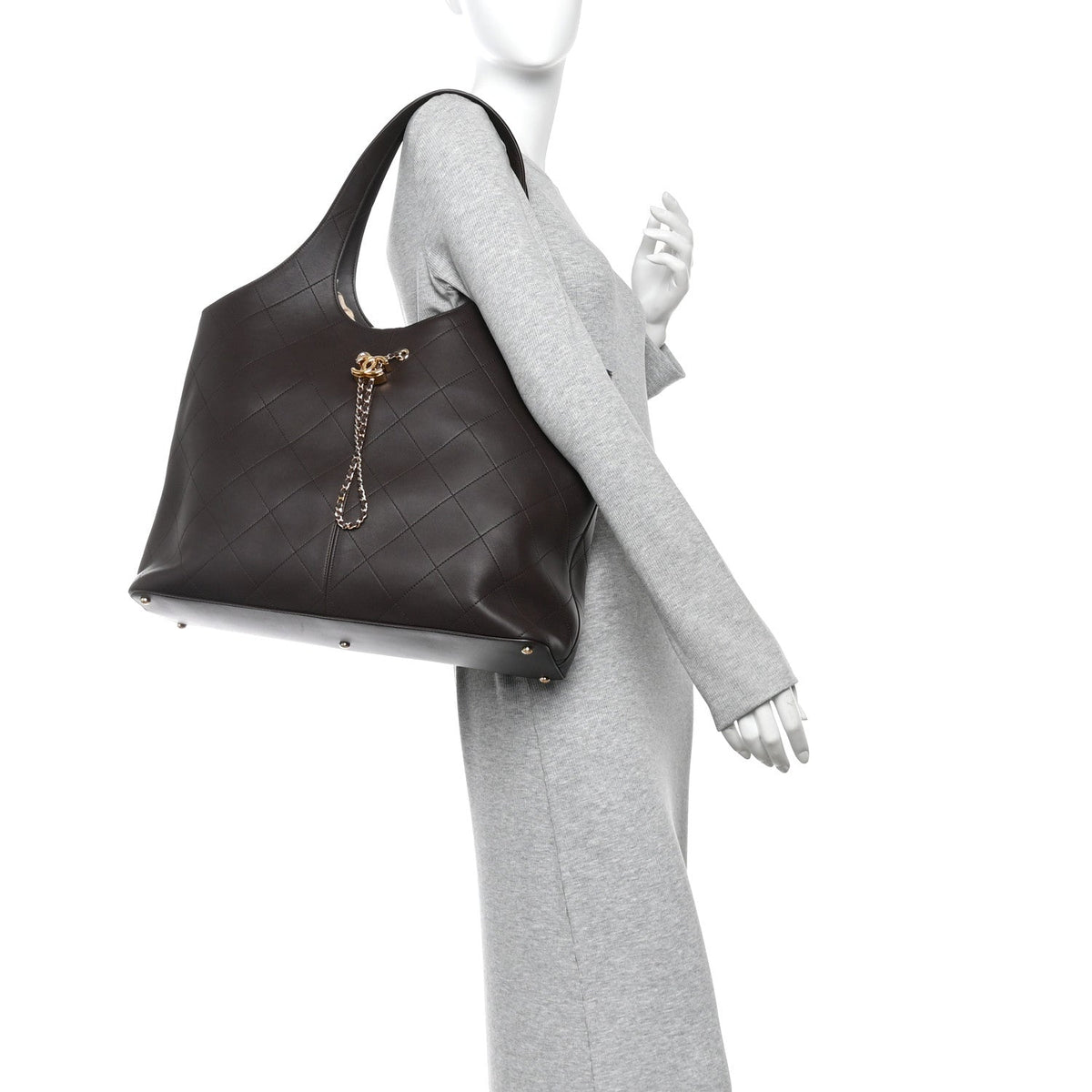 Maxi Calfskin Handbag - Brown