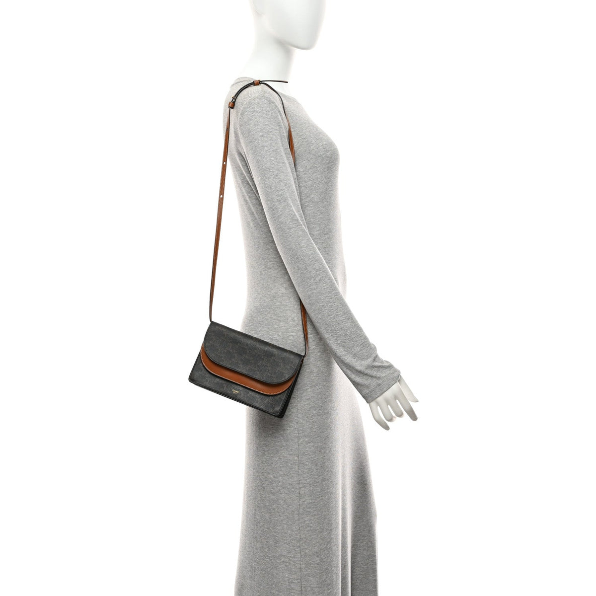 Lambskin Canvas Wallet Bag - Tan