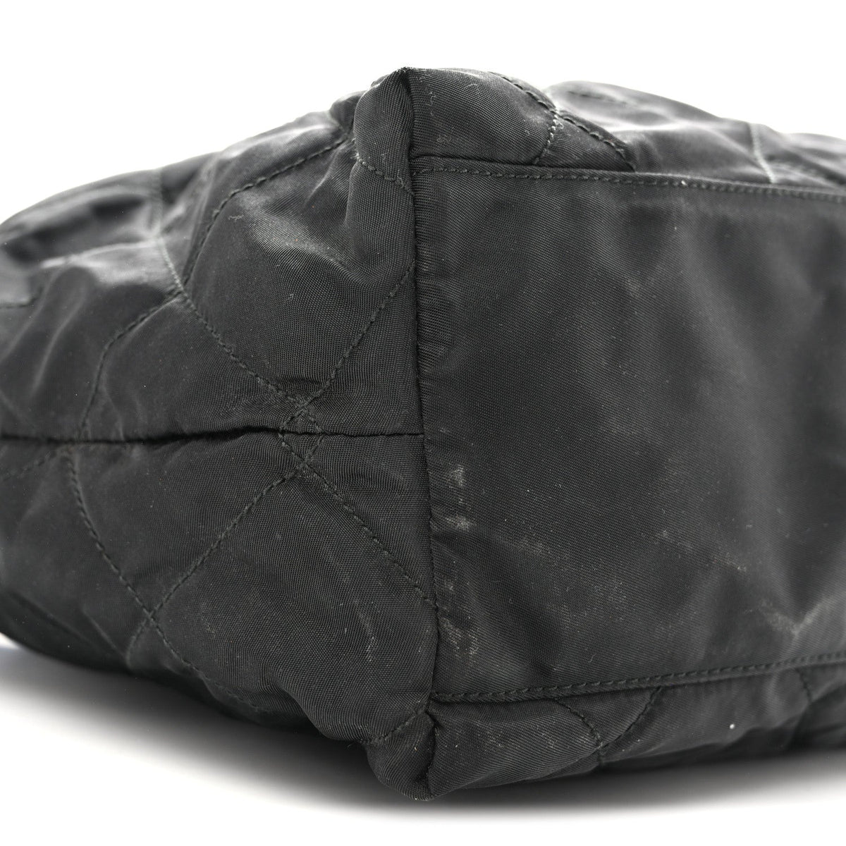 Quilted Nylon Tote Bag - Black