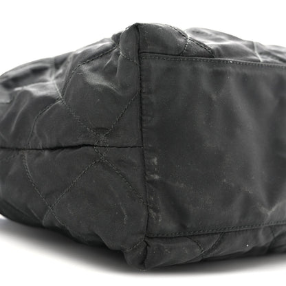 Quilted Nylon Tote Bag - Black