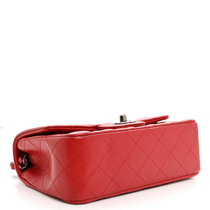 Mini Quilted Caviar Flap Shoulder Bag - Tan