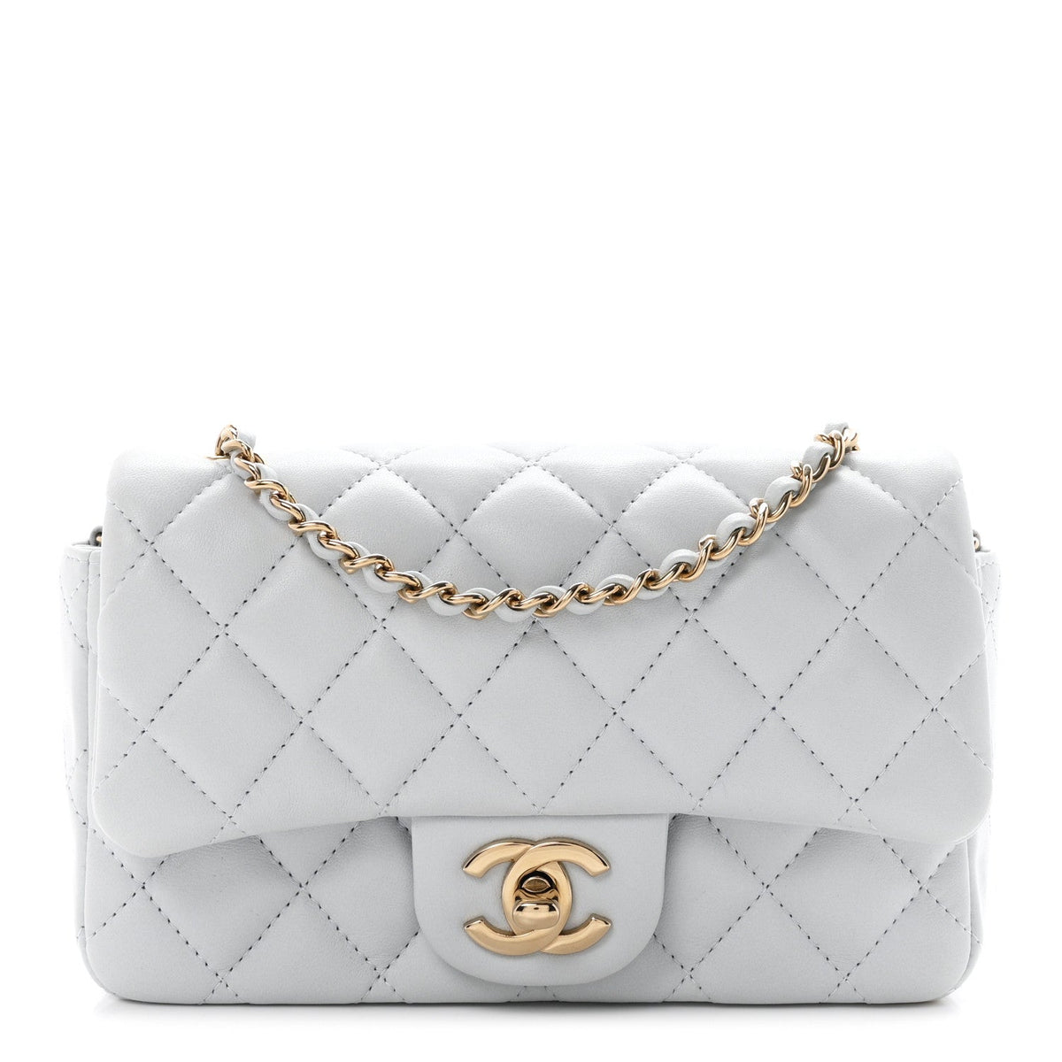 Mini Quilted Lambskin Flap Shoulder Bag - Tan