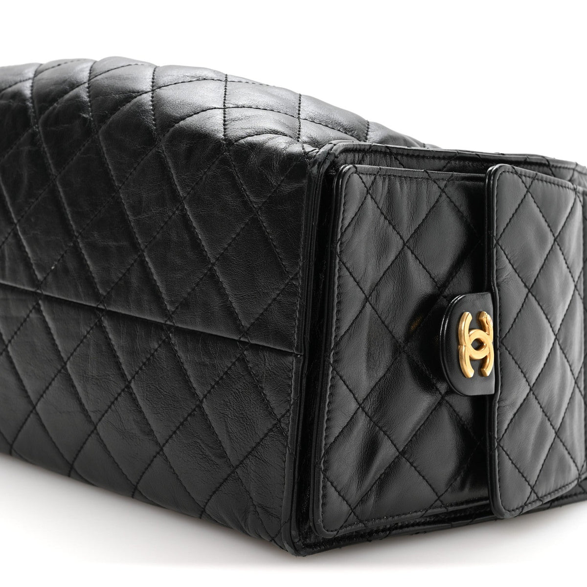 Medium Quilted Calfskin Handbag - Black
