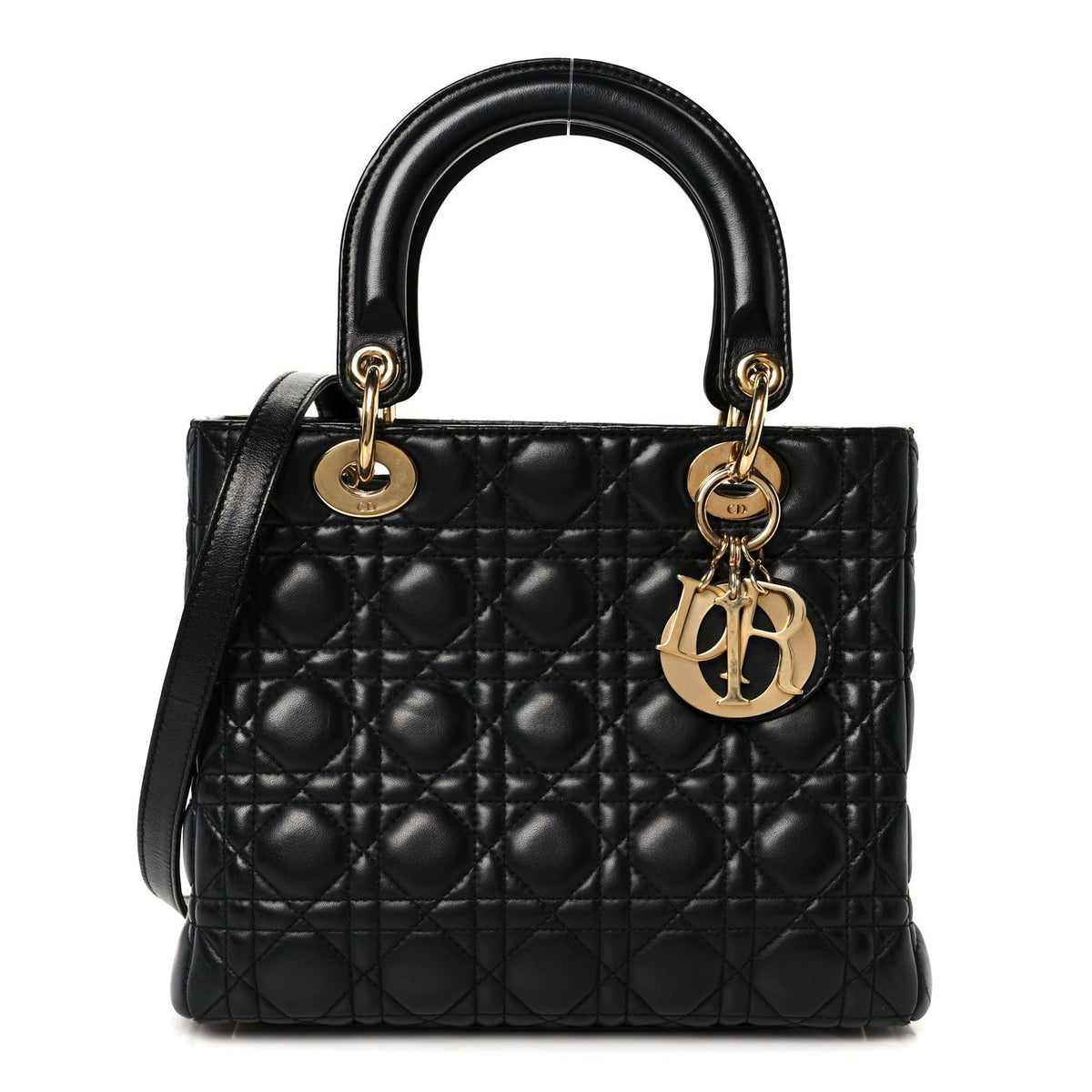 Medium Lambskin Handbag - Black