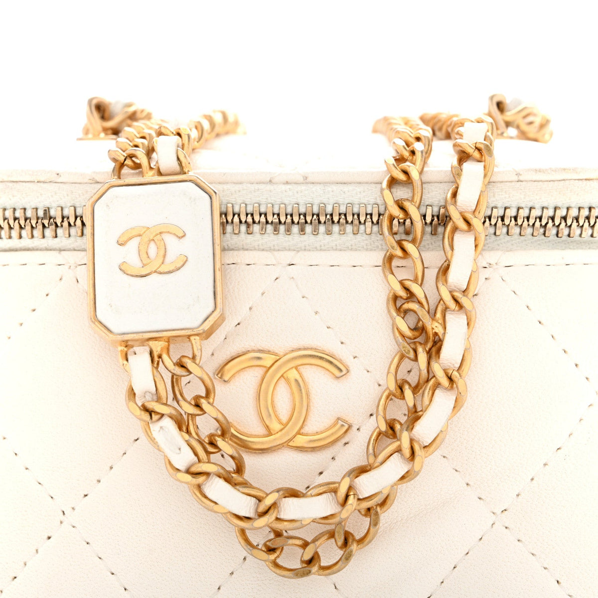 Mini Quilted Lambskin Handbag - White