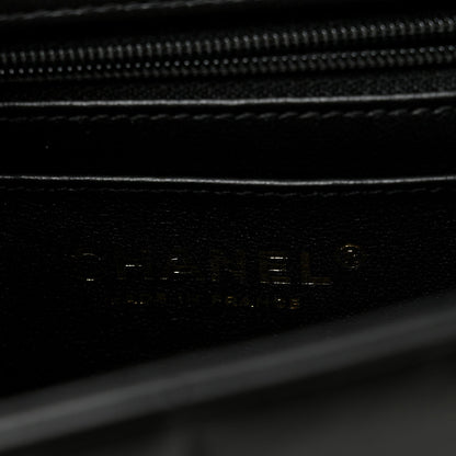 Mini Quilted Lambskin Flap Shoulder Bag - Black