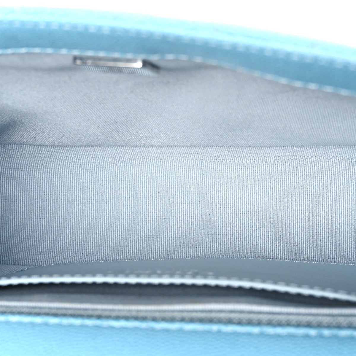Quilted Caviar Flap Shoulder Bag - Light Blue