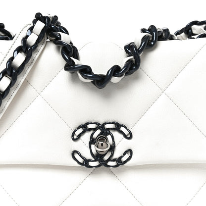 Medium Quilted Calfskin Flap Shoulder Bag - White
