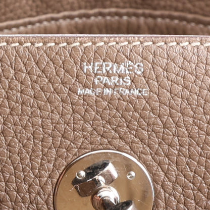 Taurillon Clemence Lindy 30 Etoupe Handbag