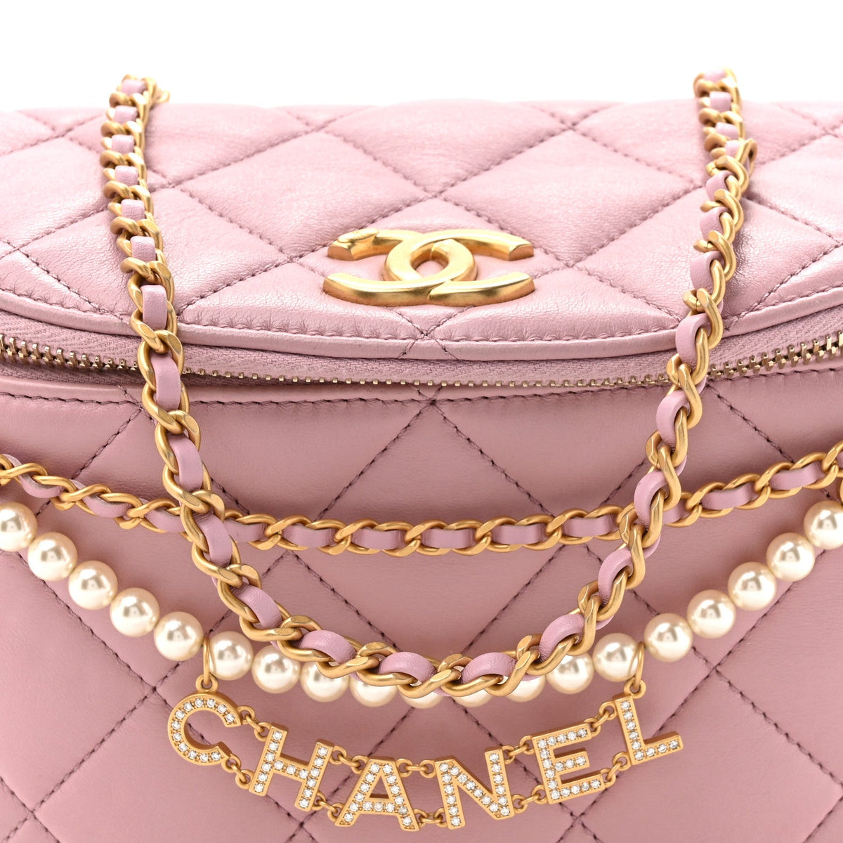 Quilted Lambskin Belt Bag - Pink