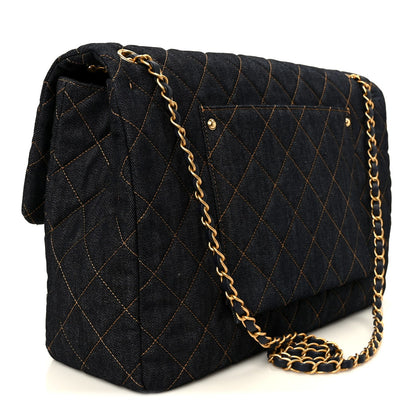 Quilted Flap Shoulder Bag - Blue