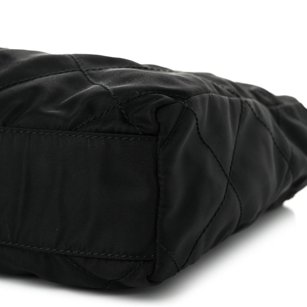 Quilted Nylon Tote Bag - Black