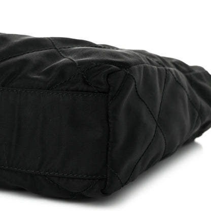 Quilted Nylon Tote Bag - Black