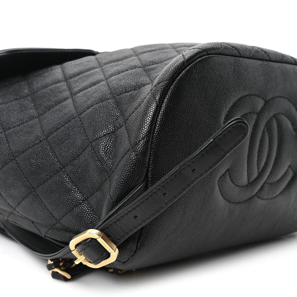 Quilted Caviar Backpack - Black