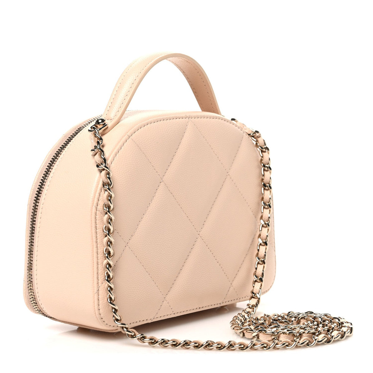 Quilted Calfskin Clutch Bag - Beige