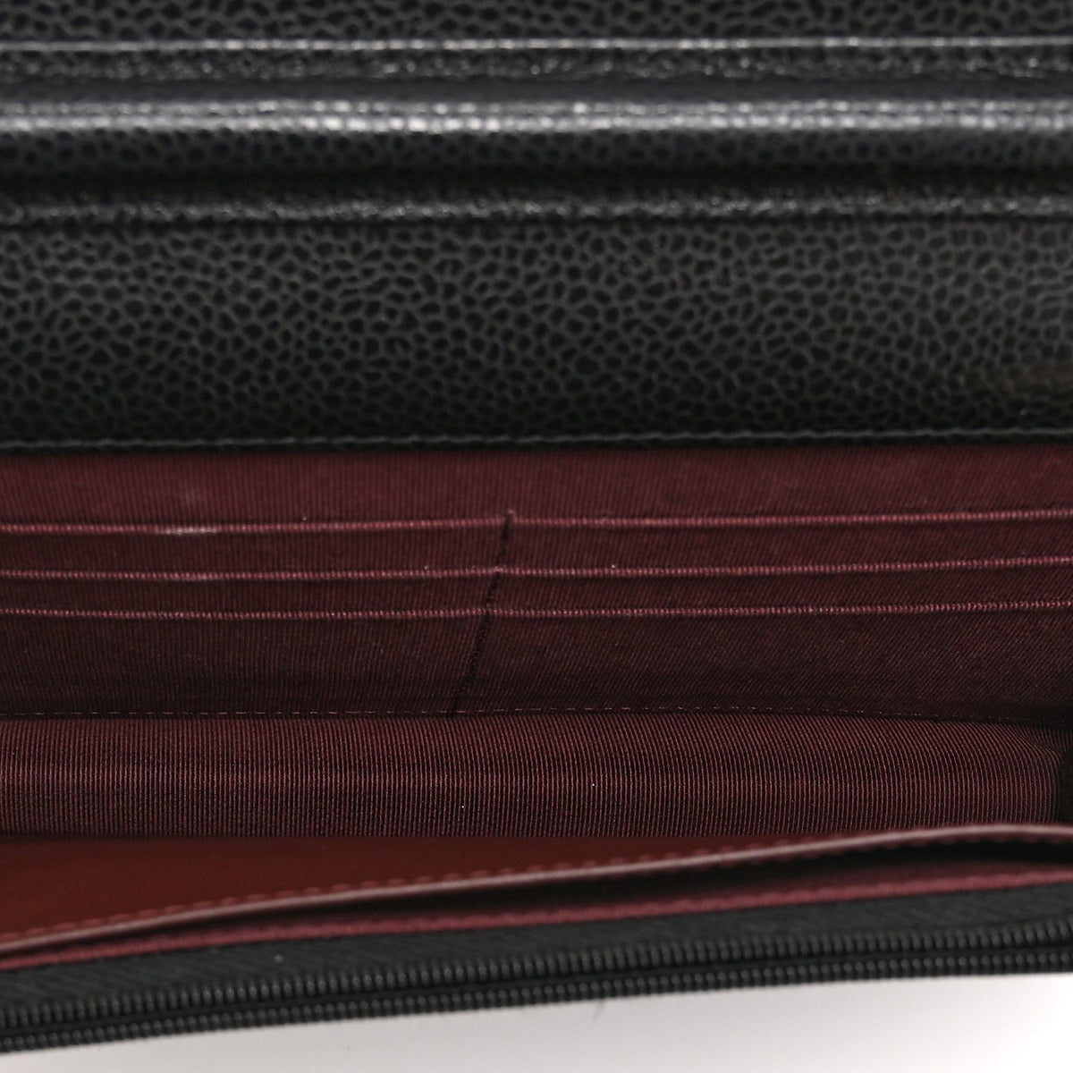 Quilted Caviar Wallet Bag - Black