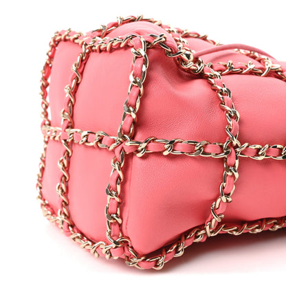 Lambskin Bucket Bag - Pink