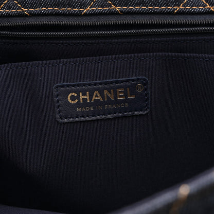 Quilted Flap Shoulder Bag - Blue